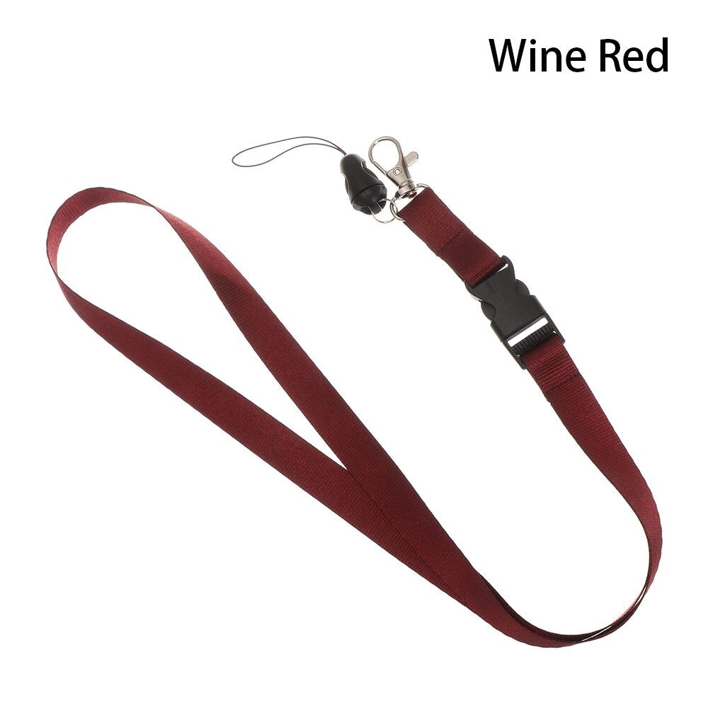 Smycz na telefon komórkowy osobowość smycz na szyje śliczne smycze na klucze ID Card Gym paski na telefon USB smycz na identyfikator liny kamery: Wine Red-