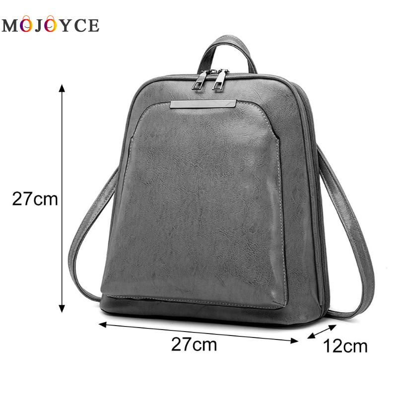 Vintage Oil Wax Leather Backpack Women Travel Satchel Casual Shoulder School Bagpack Female Back packVintage Oil Wax Leather