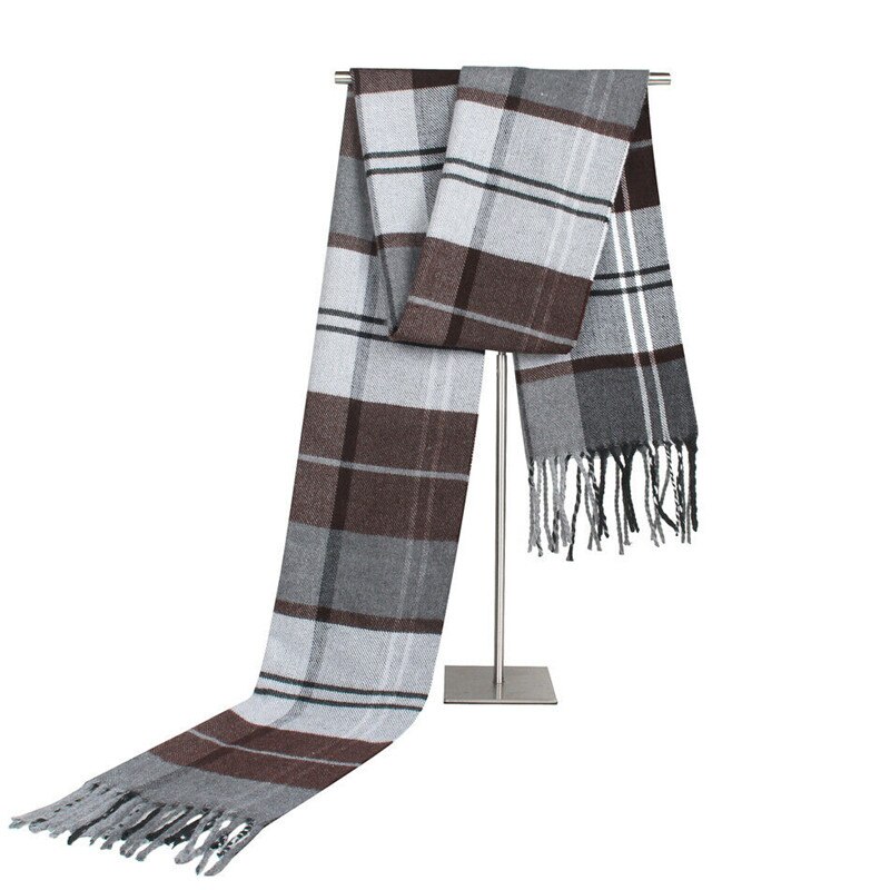 Scarf Mens Fine Thermal Tartan Scarves Winter Warm Soft Shawl Business Check Plaid Neck Wraps 190cm Long Scarf