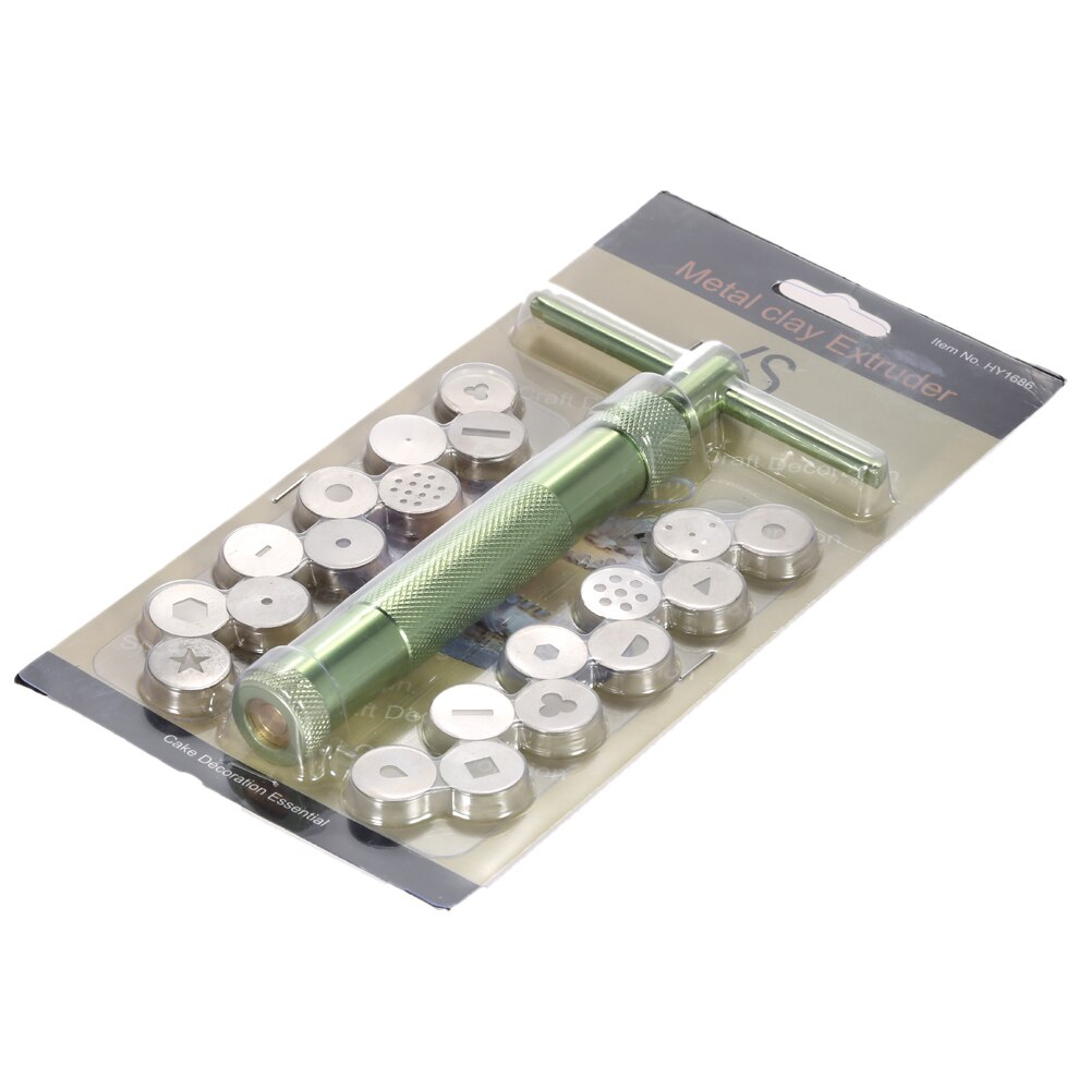 High Stainless Steel Sugar Paste Extruder Craft with 20 Tips Sugar Craft Fondant Cake Sculpture Polymer Clay Tools