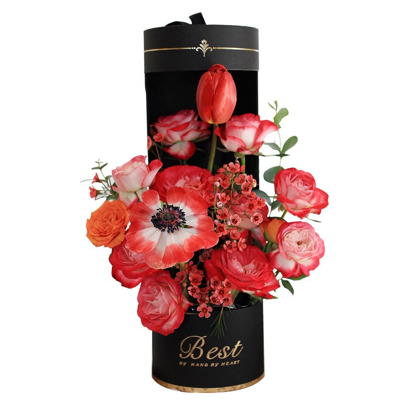 11x35cm fleur emballage fleuriste Bouquet Floral emballage papier cylindre boîte fleurs étanche Portable fleur panier