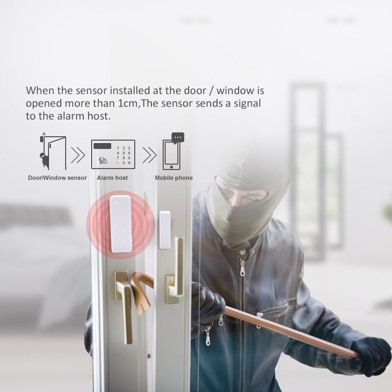 1/3/6pcs Wireless 433MHz Magnetic Door Sensor Door Window Two-way Open / Close Detector for Home Security Alarm Systems