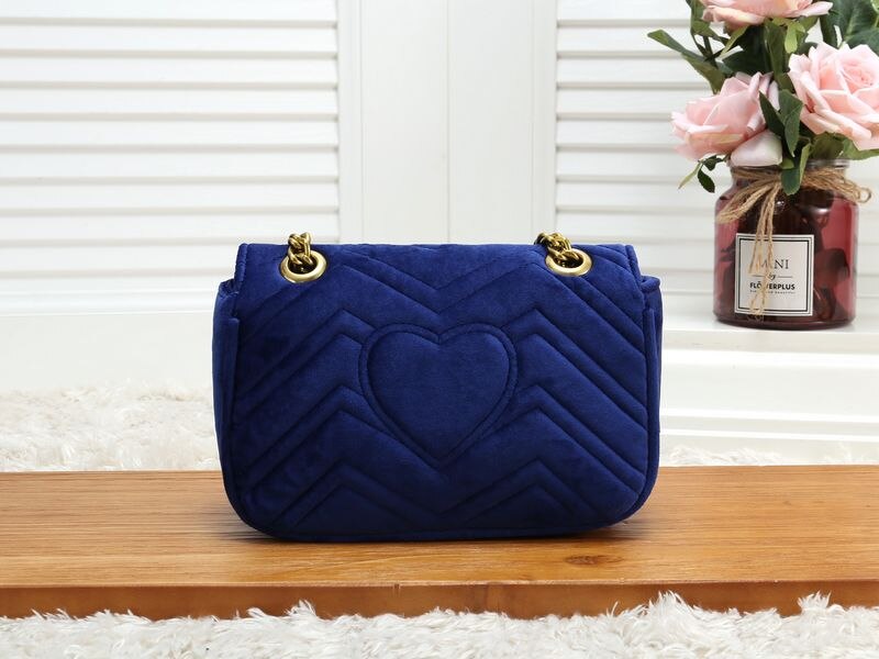 pleuche single shoulder bag 22-27 cm women handbag best-selling brand messenger bag: Blue / 22cm