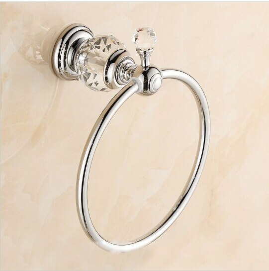 Luxe Crystal & Messing Goud Handdoek Ring, Handdoekhouder, Nieuwkomers Handdoek Bar Badkamer Accessoires,