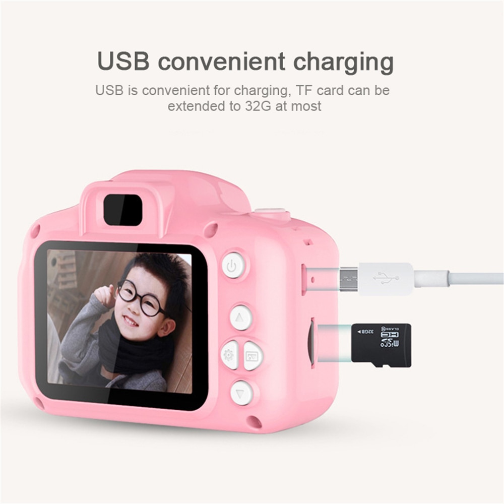 Hd Screen Chargable Camera Outdoor Digitale Mini Camera Kids Cartoon Leuke Camera 2 Inch Fotografie Props Voor Kind