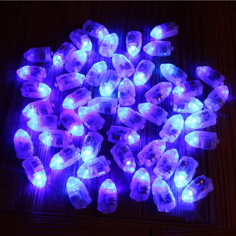 20 stk farverig led ballon lys glød flash ball lamper papir mini lanterne ballon lampe jule halloween fest dekoration: Blåt lys