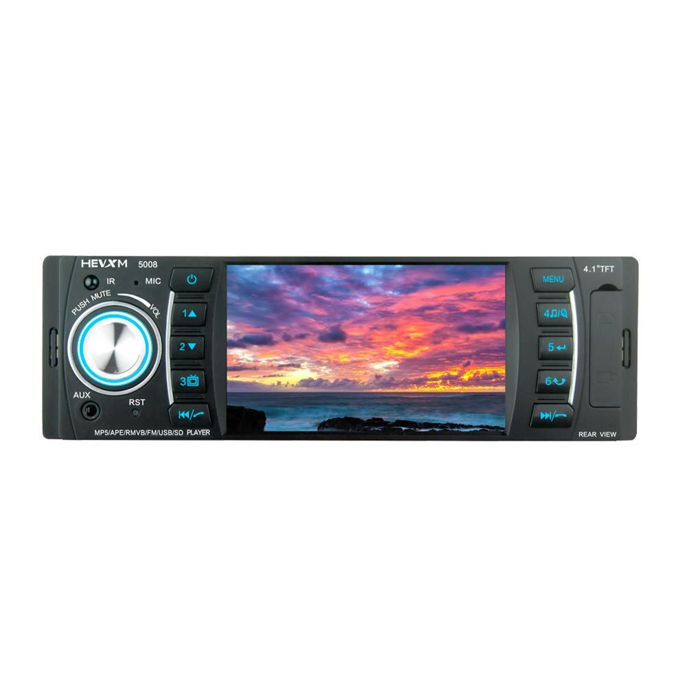 Reproductor de vídeo para coche, pantalla TFT LCD de 4,1 pulgadas, MP4, MP5, Bluetooth, Radio Estéreo, FM, SD/MMC, USB, sin cámara de visión trasera, 5008, MP5