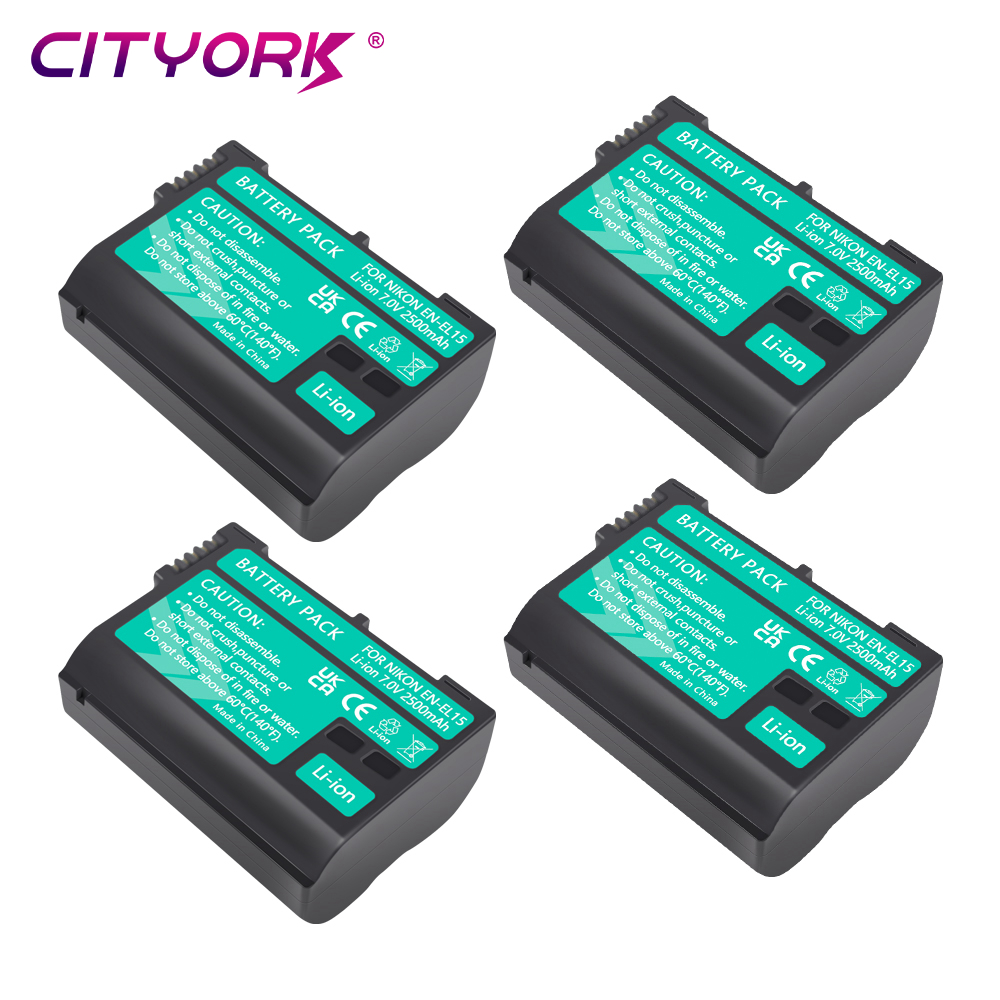 Cityork EN-EL15 enel15a en el15 kamera akku 2 in 1 ladegerät für nikon d600 d610 d800 d800e d810 d7000 d7100 d7200 v1: green