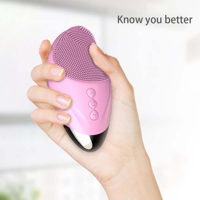 Chauffage visage nettoyage du visage Machine à laver Massage électrique brosse sonique Silicone peau outil visage brosse visage nettoyant