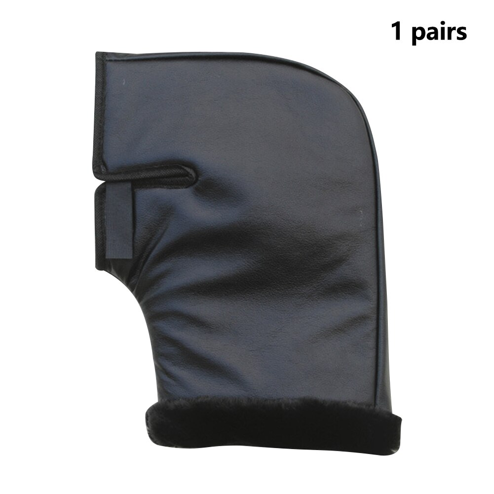 1 paar Makkelijk Schoon Handschoenen Warm Houden Cover Magic Sticker Moffen Faux Leer Motorfiets Handvat Verdikte Waterdichte Draagbare Winter