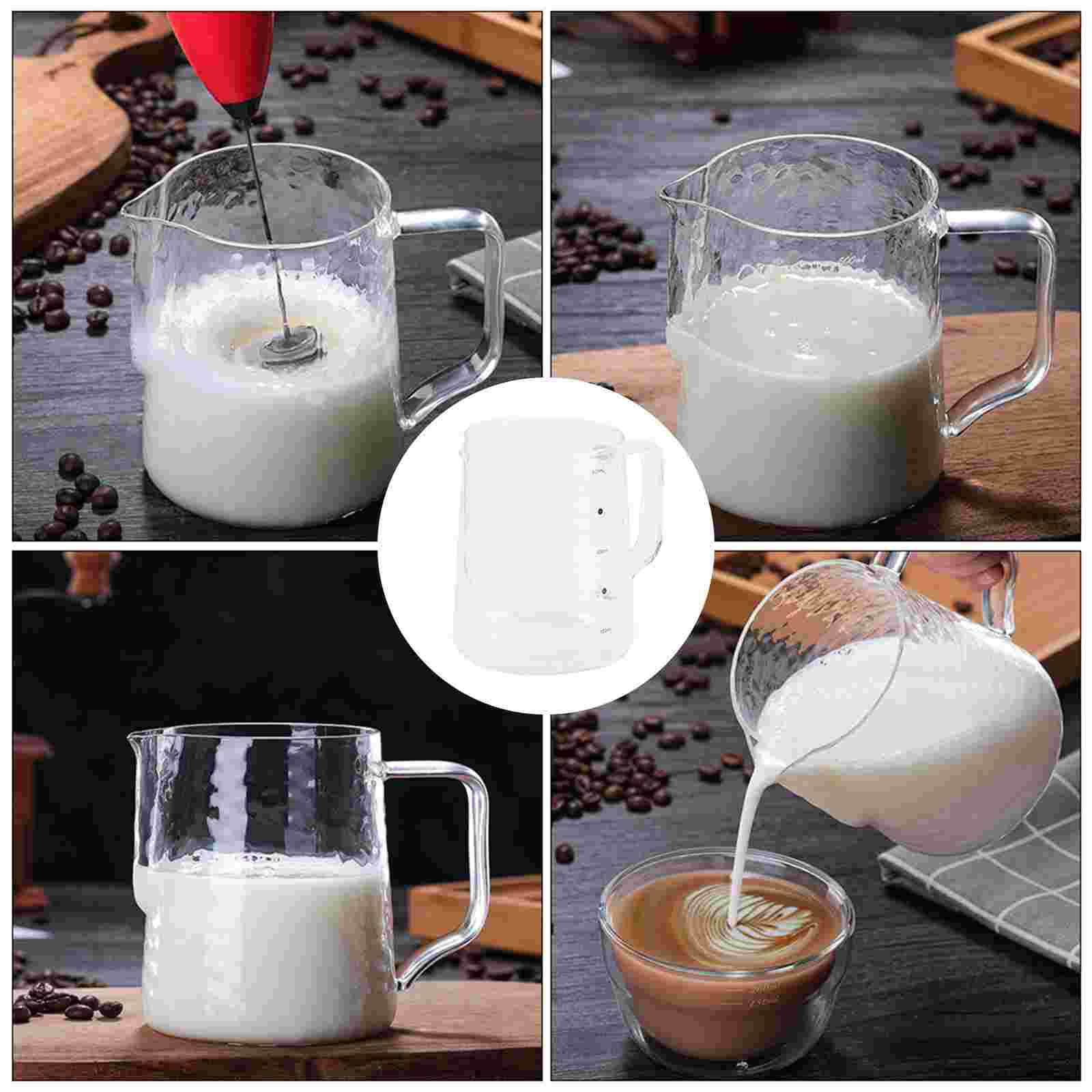 1PC 500ml Measuring Cup Glass Measurement Scales Cup Frothing Cup with Handle