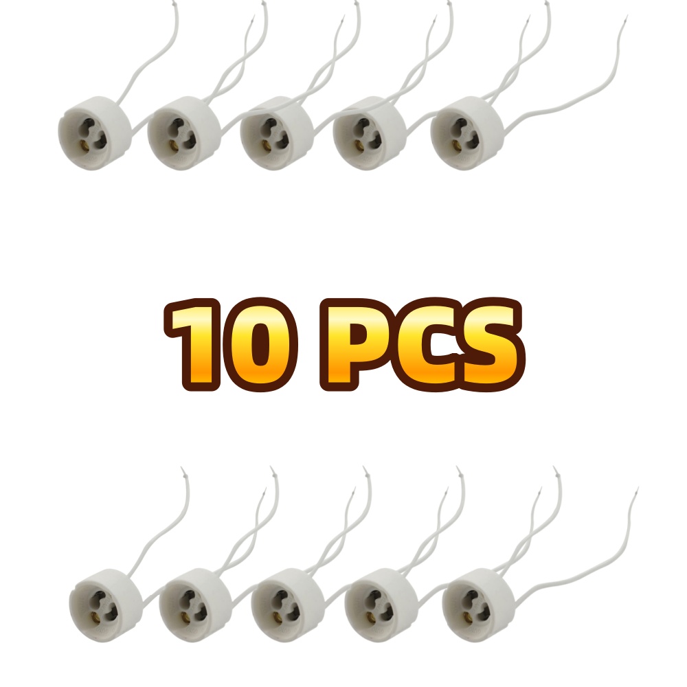 10/50 stk.  gu10 mr16- pæreholdersokkeladapter med silikonkontakt for led-halogenlys: Lys gul