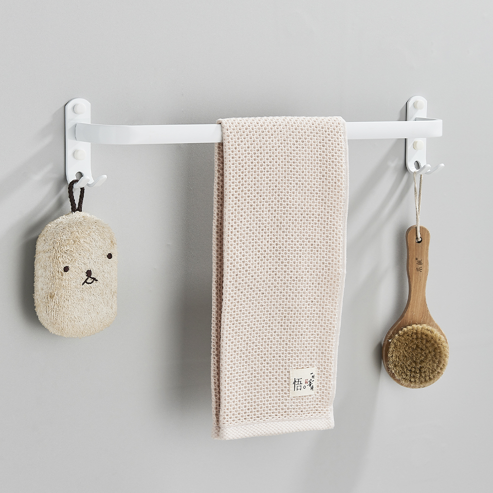 Hvid håndklædestativ badeværelsesplads aluminium håndklædebøjle vægmonteret hvid håndklædestang håndklædeholder uden boremaskine