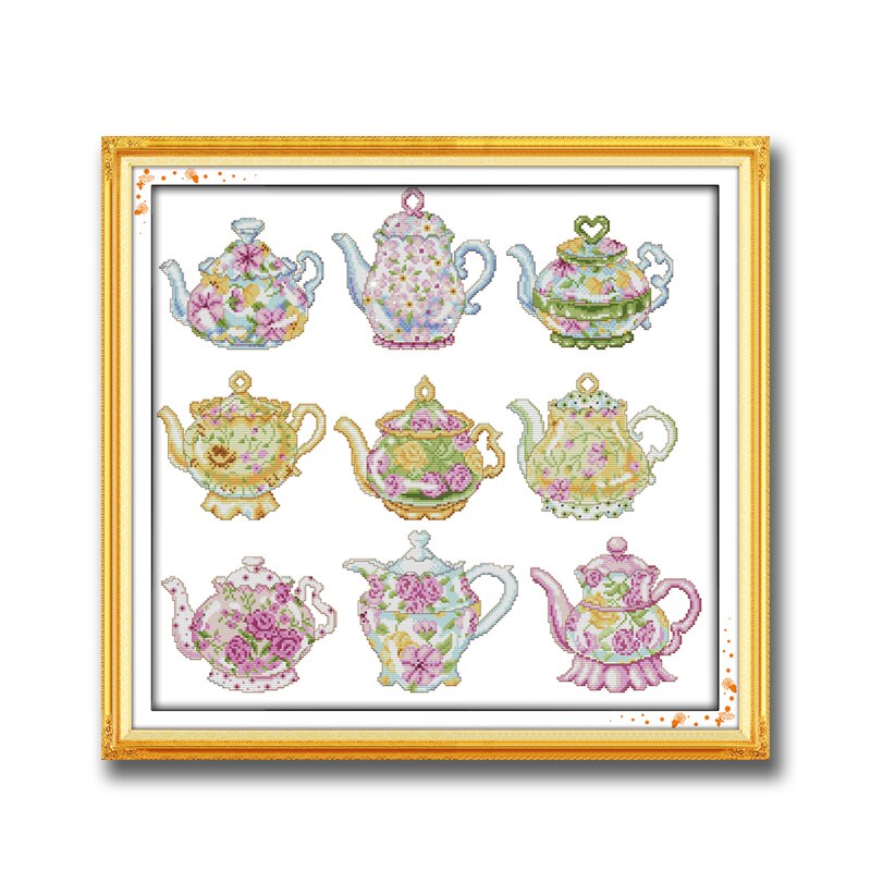 The teapot series home decor painting dmc 14CT 11CT counted cross stitch kits embroidery set Needlework Set chinese cross stitch