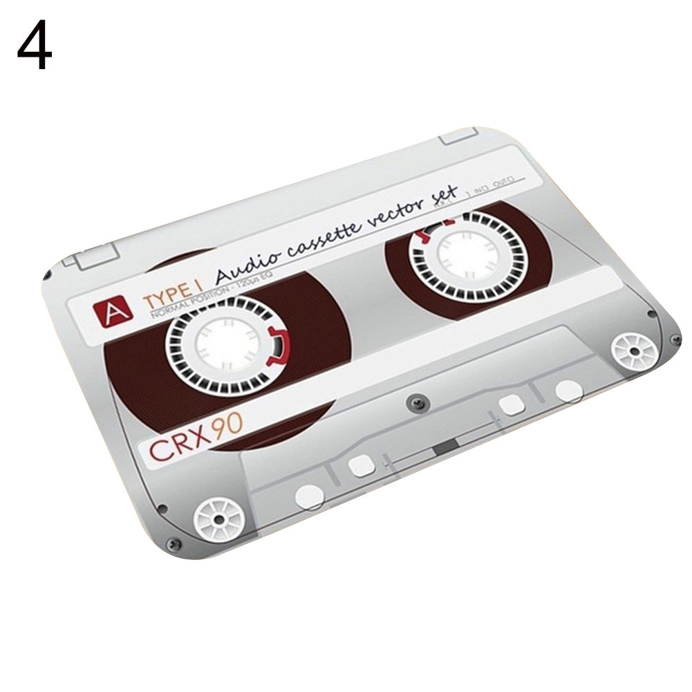 Vintage kassettebånd skridsikker rektangel dørmåtte tæppe indgang gulv indretning: 4