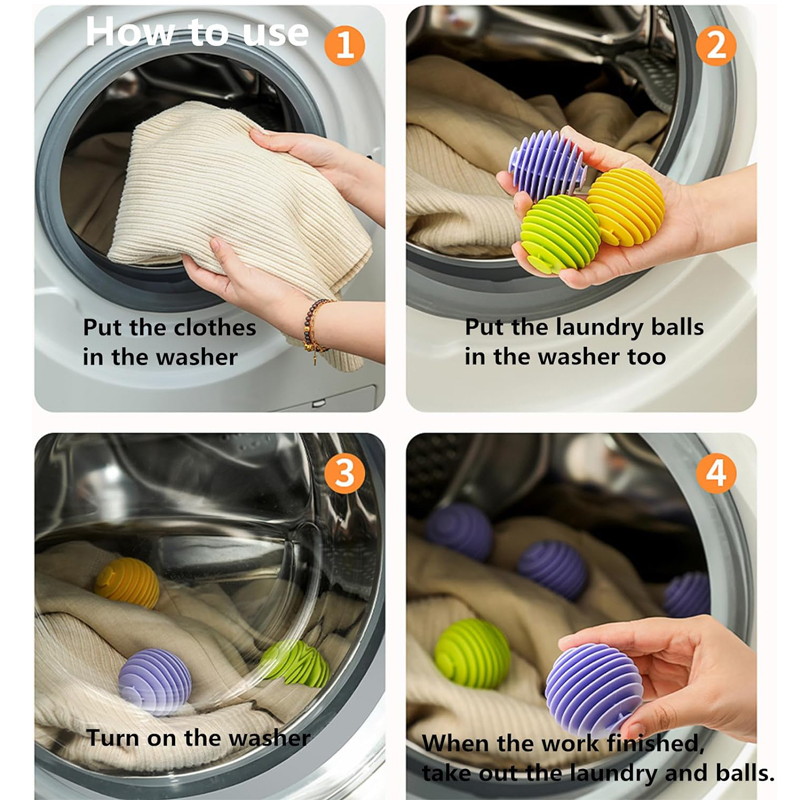 3 pezzi riutilizzabili palline magiche per bucato TPR morbidi anti-avvolgimento strumenti per la pulizia dei vestiti lavatrice domestica palline per asciugatrice