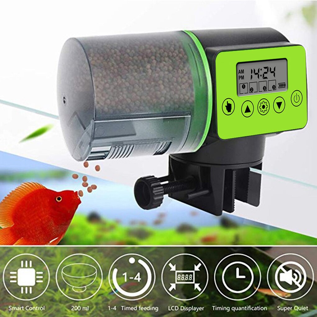 Smart Automatic Fish Feeder Aquarium Digital Fish Tank Electrical Plastic Timer Feeder Food Feeding Ring Portable Feeder Tool