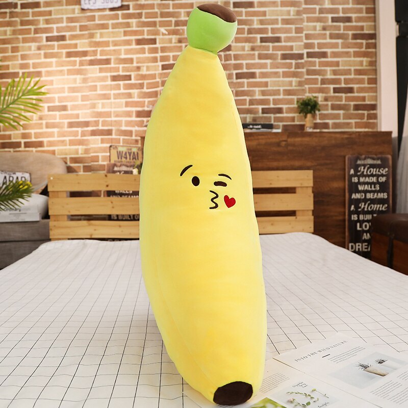 Hot New 1pc 80/100CM śliczne pluszowe owoce zabawki żółty Banana pluszowe rośliny zabawki Banana poduszki dla domu łóżko dziecko dzieci prezenty urodzinowe: 4 / 100cm