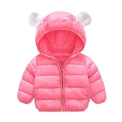 Winter children's clothing men and women children hooded cotton cotton: Pink / 18M