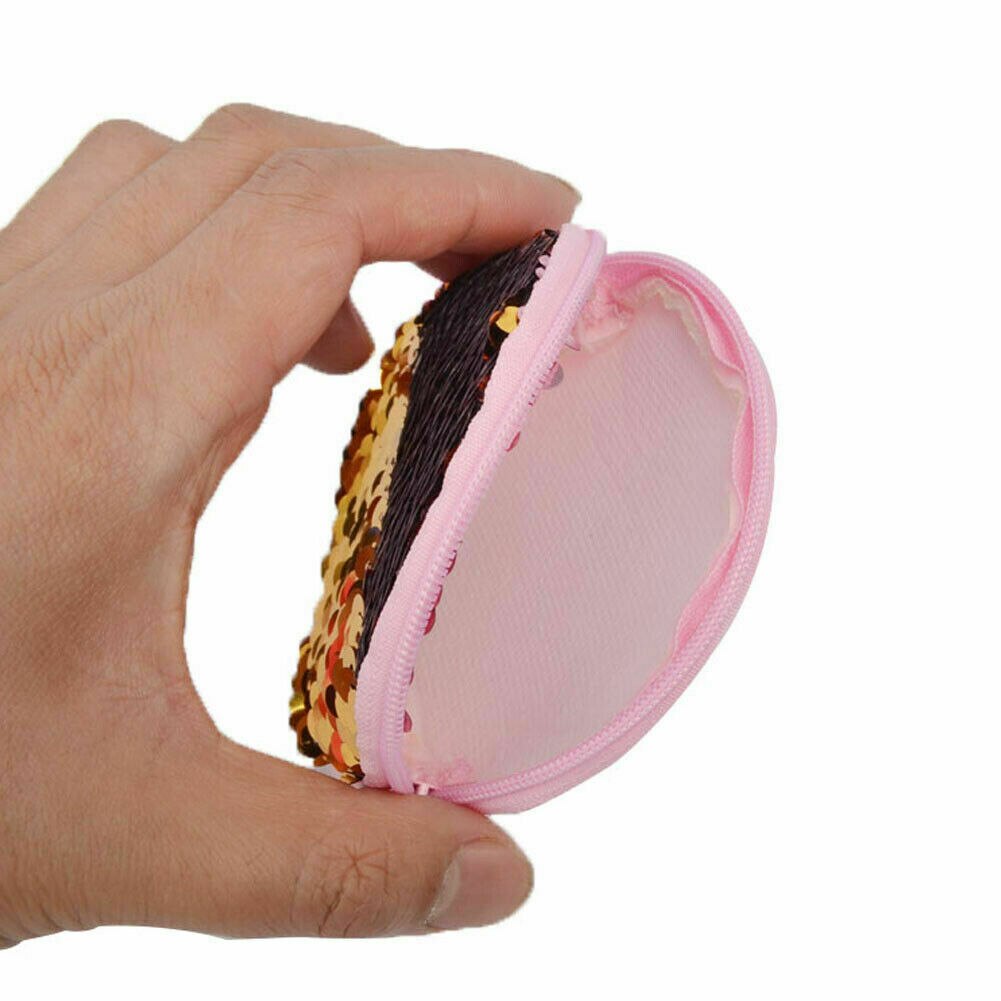 Girls Mini Coin Purses Zippered Bag Sequin Sparkle... Grandado