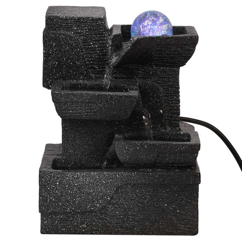 Waterfall Fountain Indoor LED Light Tabletop Fountain for Home Office