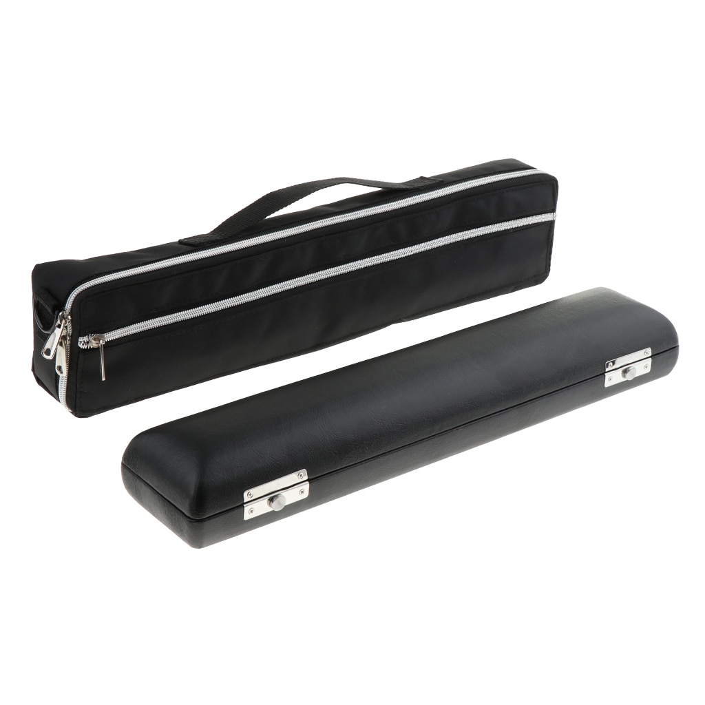 Funda acolchada de transporte para flauta de 43cm y 17 agujeros, con bolsa de almacenamiento, cubierta de bolso, contenedor negro para amantes de la flauta, 1 unidad