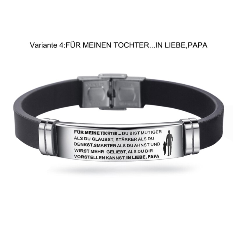 Deutsch inspirierend Manschette Armbänder Gravierte zu Meinem Sohn zu Meinem Tochter Mann Frau Armbänder Schmuck: 7HH1108454-4