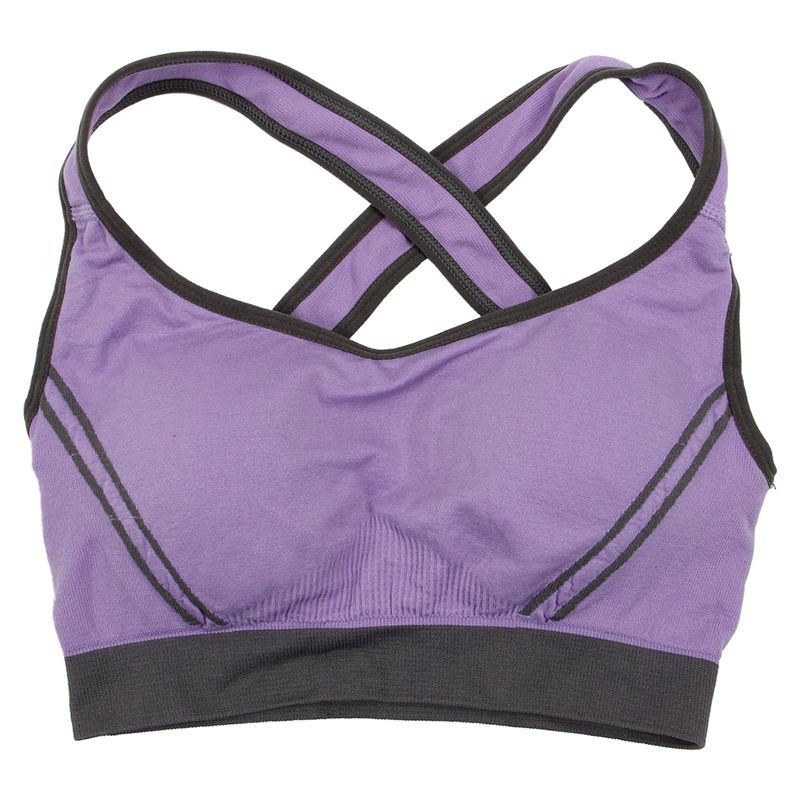 Kvinnor sömlösa sport linnen topp väst bh push up för yoga sport sömn löpning fitness kläder lila s-abld: Default Title