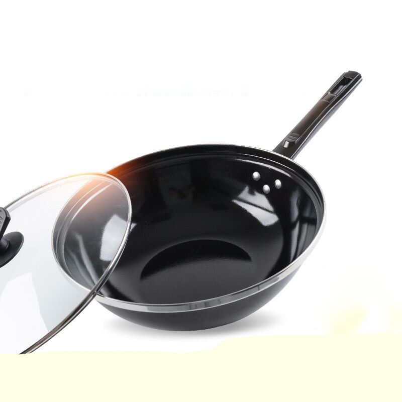 Enamel Wok Induction Cooker Gas Stove for Non-coated Non-stick Pan Household Cooking Iron Pot Ollas De Cocina Cooking Pot Frying
