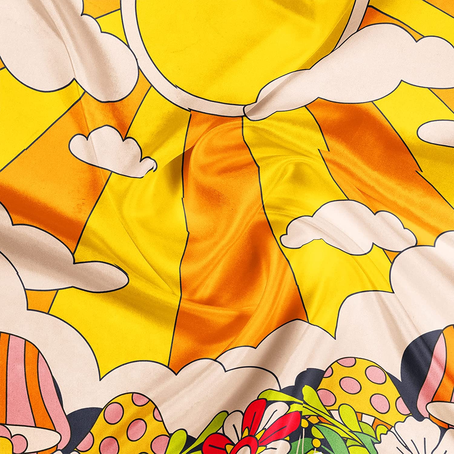 Boho sun and mushroom floral abstract art hippie boho wall tapestry bedroom decor Aesthetic Wall Hanging living room decor