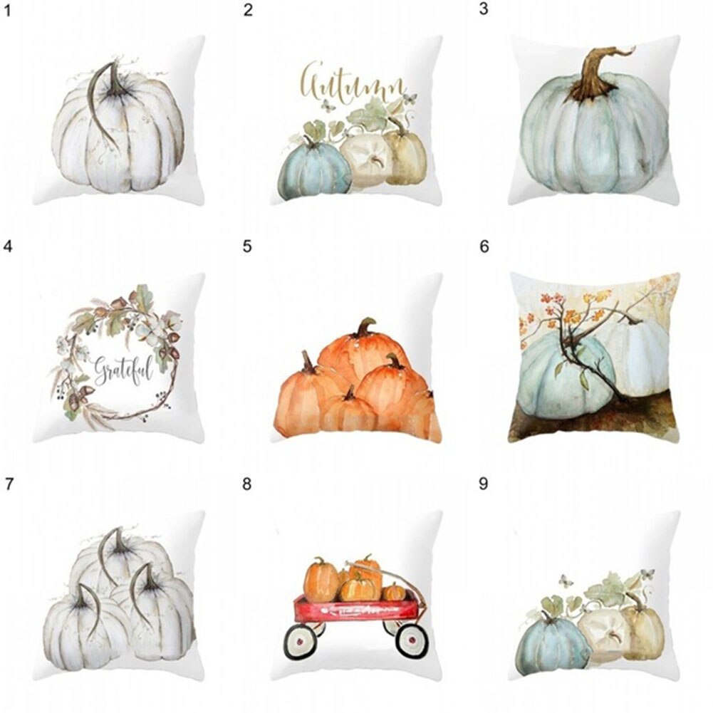 18 inch aquarel halloween thanksgiving kerst pompoen kussenhoes decoraties voor thuis kussensloop bed bank decoratie
