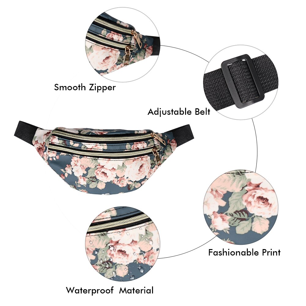 Buylor Printed Waist Pack Bags For Women Luxury Fanny Pack Travel Female Belt Bag Pouch Casual Crossbody Chest Bags