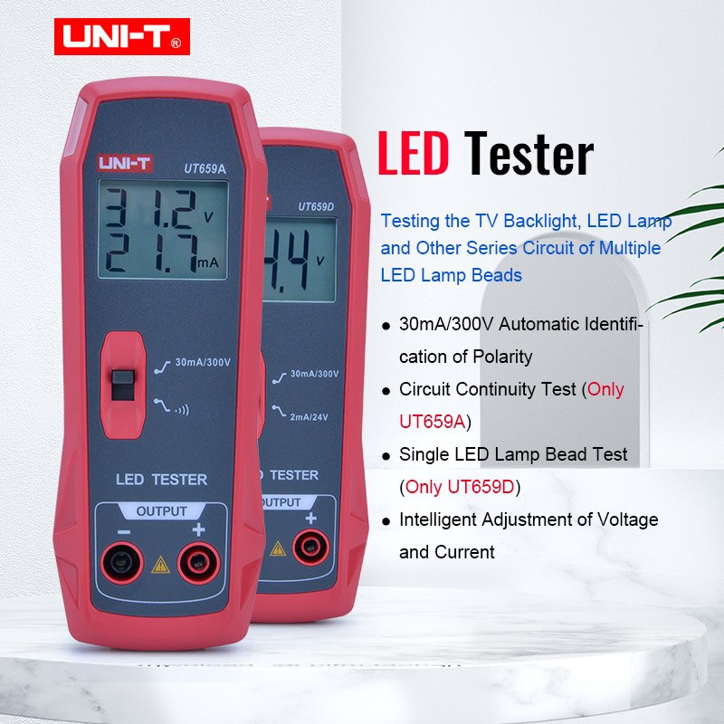 Probador LED UNI-T UT659A UT659D, retroiluminación de TV LCD, barra de luz, tubo de inspección y mantenimiento, mesa, lámpara LED, serie de pruebas de circuito
