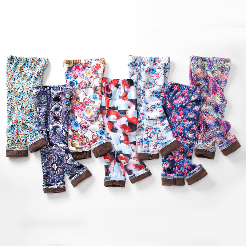 Leggings con estampado Floral para niños y niñas, pantalones pitillo cálidos para Primavera, invierno,