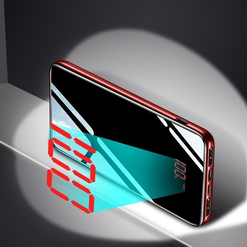30000 mAh moc Bank przenośna ładowarka robić telefonu komórkowego LCD pełny ekran lustrzany Powerbank robić smartfonów zewnętrzna ładowarka robić baterii