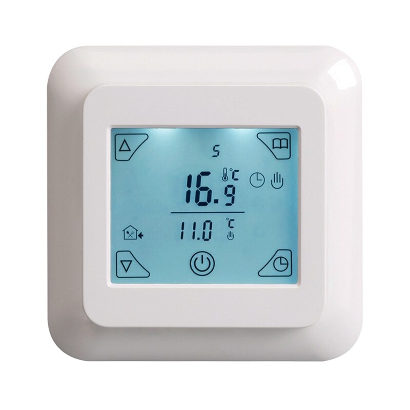 White Touch Screen Thermostat Electric Thermostat Room Thermostat Underfloor Heating Programmable Thermostat: Default Title