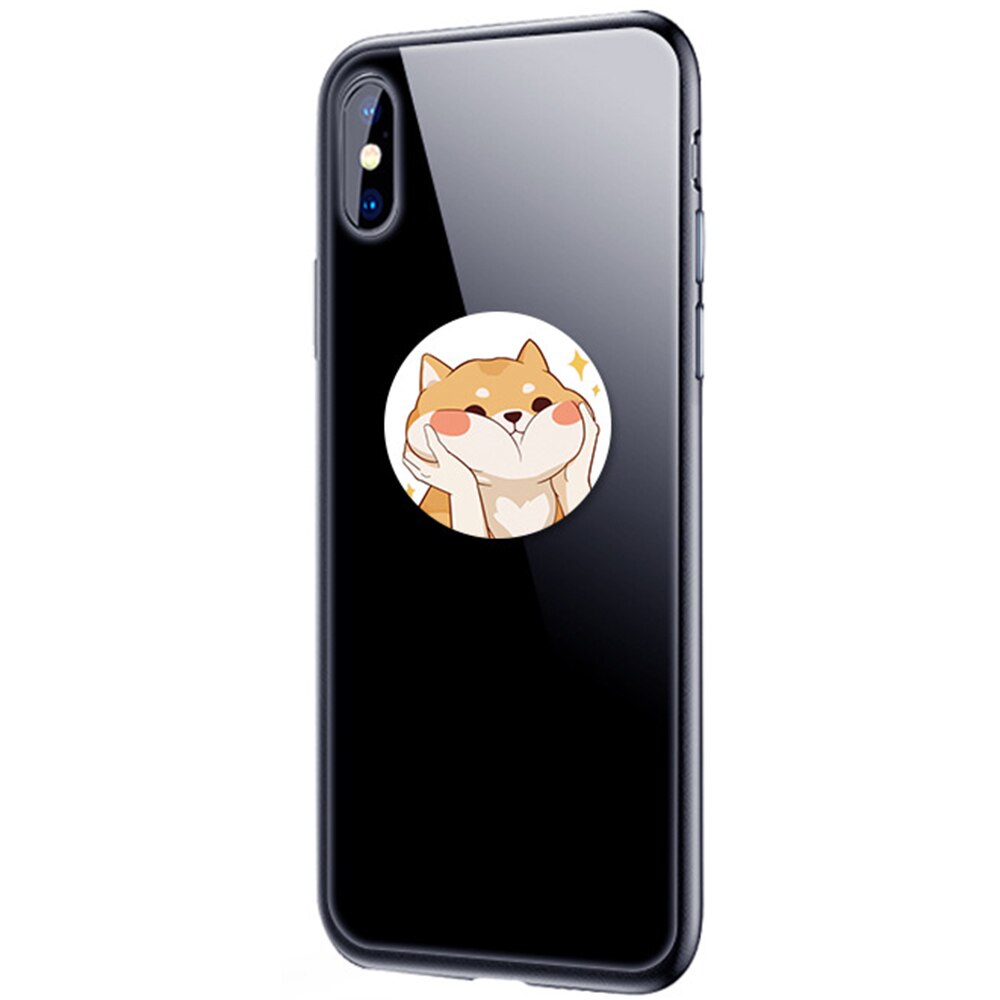 Glossy Populaire Leuke Hond Uitbreiden Telefoon Stand Grip Vinger Rring Ondersteuning Anti-Val Ronde Opvouwbare Mobiele Telefoon Houder