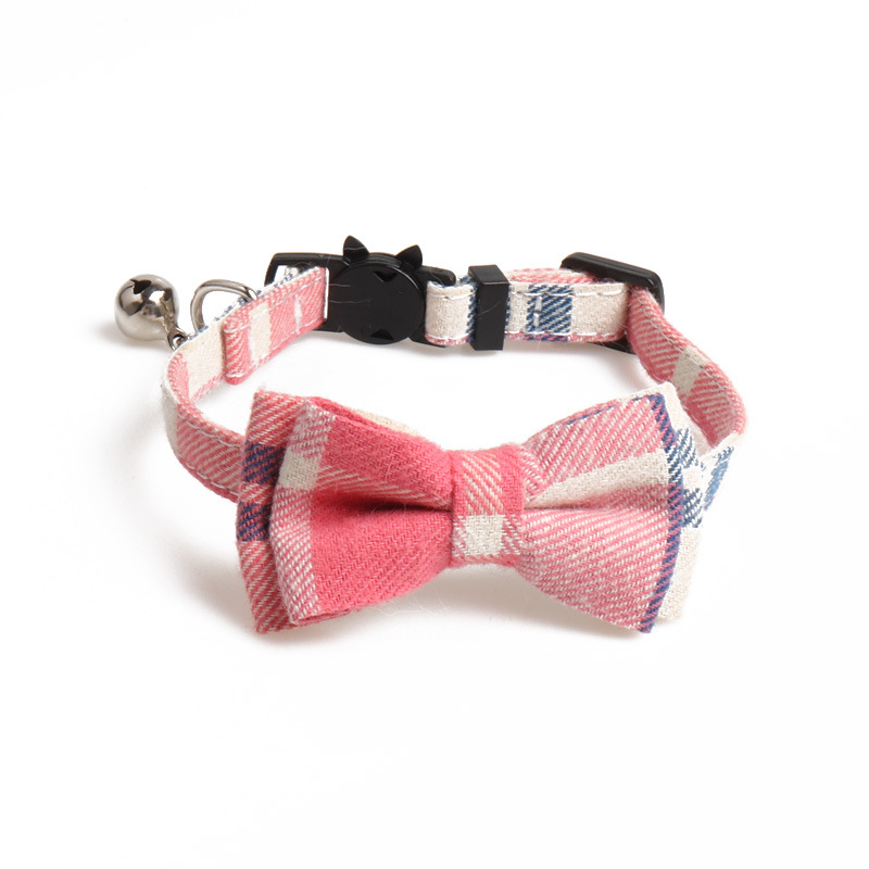 1 stk fargerike rutete små hunder krager bomullsstripet bowknot halskjede bulldog chihuahua sløyfe valp katter fest bandana krage