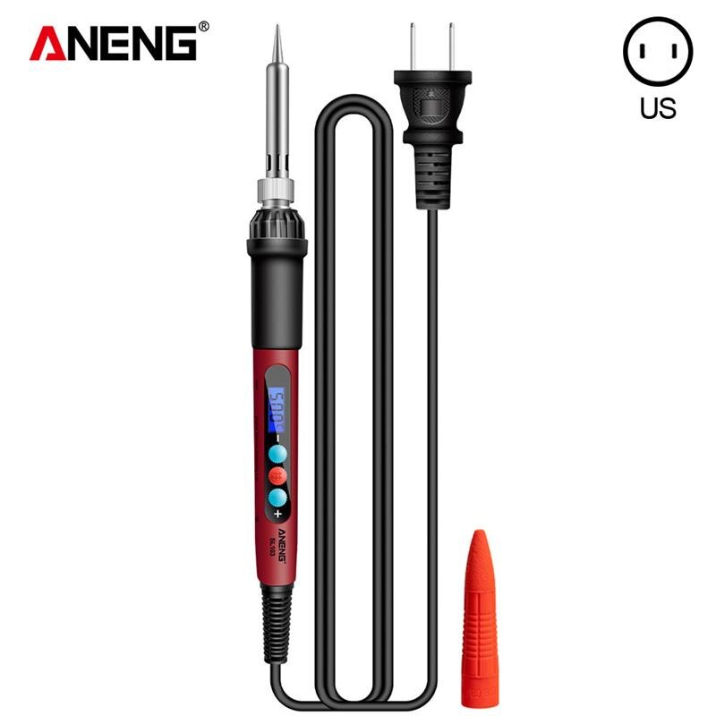 ANENG SL103 Electric Soldering Iron Set Adjustable Temperature Digital Display Welding Repair Tool 60W Portable Electrocautery: SL103 US Plug