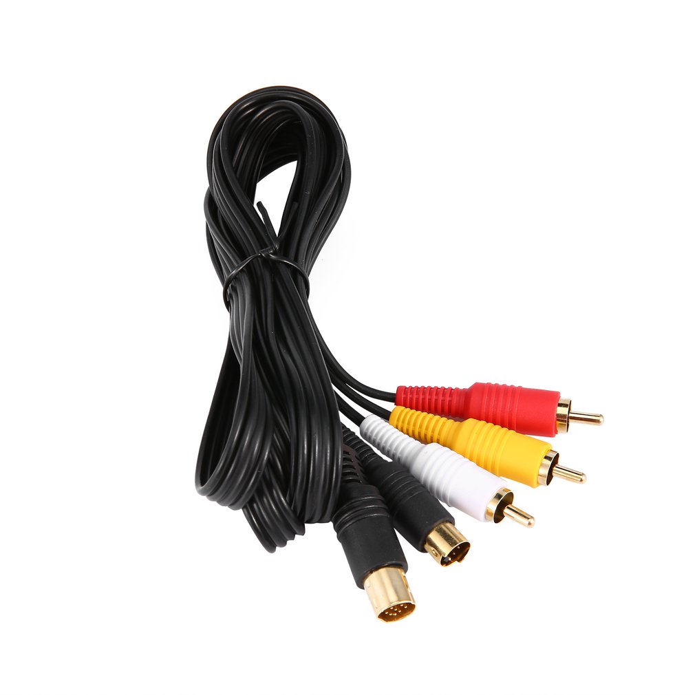 Gold Plated SAV RCA Video Audio Composite Cable for Sega Saturn S-Video AV: Default Title