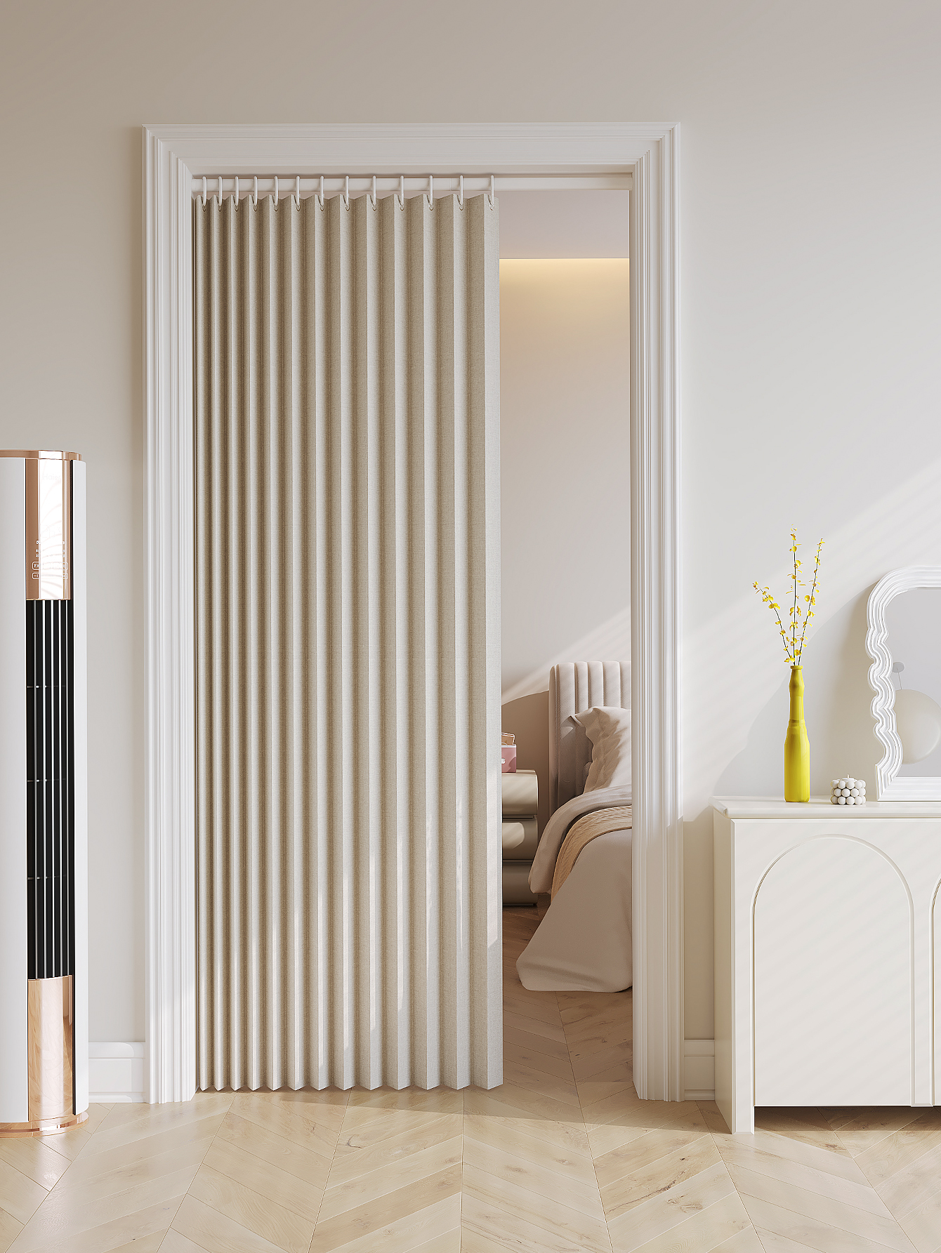 1PC folding curtain series door curtains are suitable for door partitions, wardrobes, shoe cabinets, etc