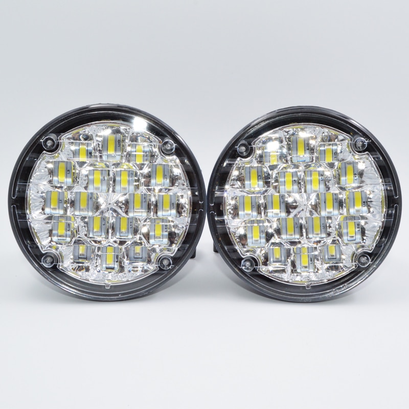 1 paar Wit 18 LED DRL Ronde Dagrijverlichting Auto mistlamp Rijden Lamp voor Vrachtwagen SUV ATV Motorfiets fiets