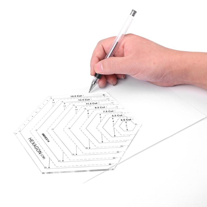 Regla acrílica de retazos para costura, regla de corte para manualidades, herramientas de dibujo hechas a mano, Sastre para herramientas de costura para el hogar
