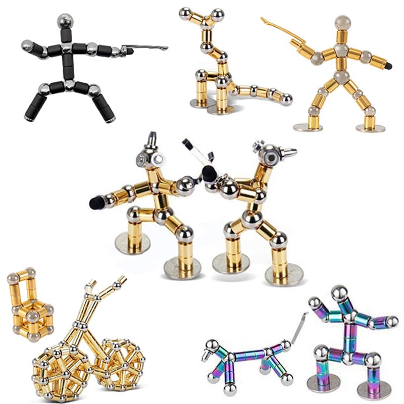 Metal Magnetic Pen Decompression Toy Gel Pen Multifunction Fidget Touch Pen School Office Writing Stationery