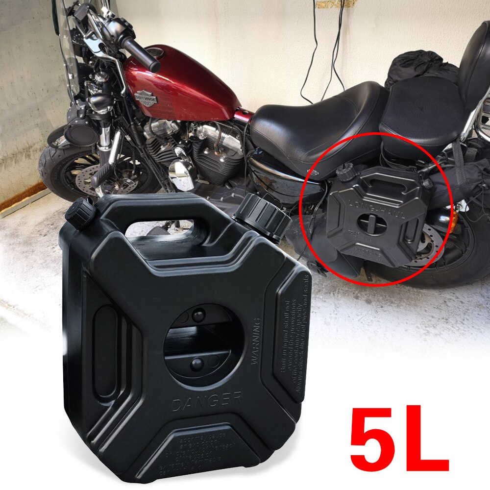 Tanque de combustible de gasolina y diésel de 5L, contenedor negro de repuesto para motocicleta y coche, jarras de repuesto con cerradura y llave