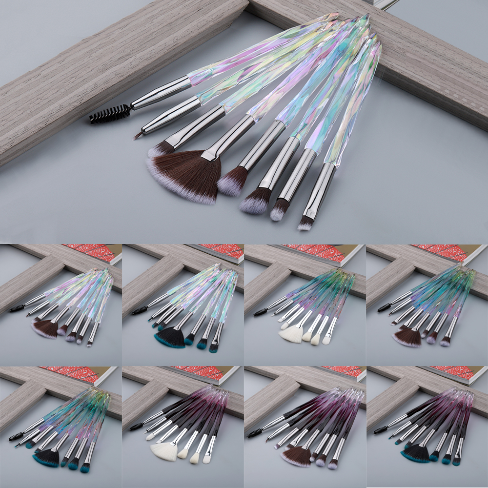 Fld øyenbørste diamant sminke børster sett krystall øyenskygge leppe øyenbryn børster leppe eyeliner verktøy