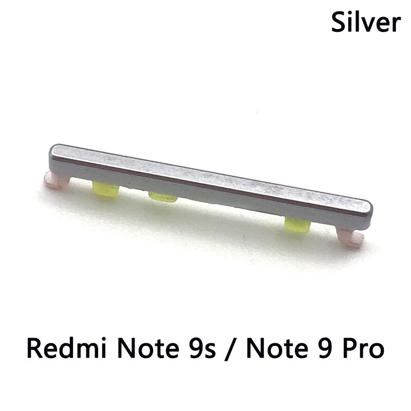 Dla Xiaomi Redmi Note 9S boczny przycisk głośności + włącznik/wyłącznik boczny zestaw dla Xiaomi Redmi Note 10 Pro boczny przycisk głośności: Note 9s Silver