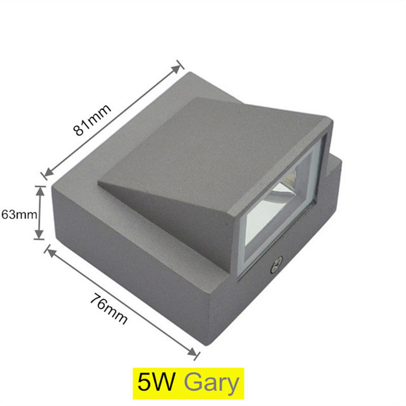 Waterproof IP65 Outdoor Wall Light Aluminium 5W LED Wall Lamp Sconce Balcony Garden Decoration Lighting Lamp AC110V 220V