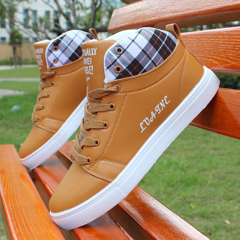 Britischen Wind Casual männer Winter Stiefel Solide Frühjahr und Sommer Herren Winter Schuhe Gummi Flache Beiläufige Winter Stiefel: Brown / 7.5