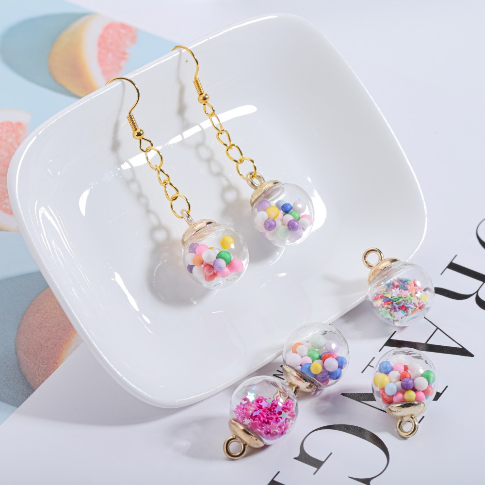 10 Uds. De cuentas de estrella de bola transparente de cristal de 16mm, dijes de lentejuelas, colgante para pulsera, collar, accesorios para hacer joyería DIY